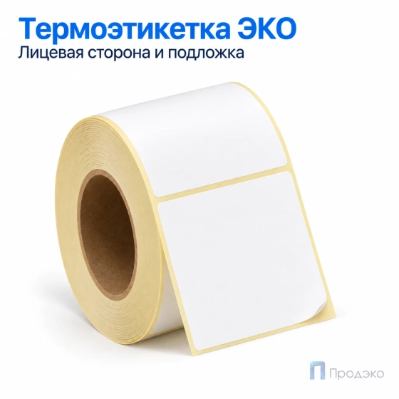 Термоэтикетка ЭКО 50х50 мм (500 шт, втулка 40 мм)