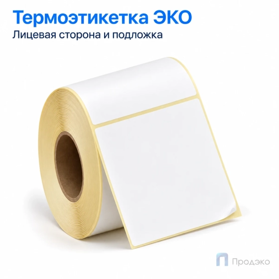 Термоэтикетка ЭКО 80х80 мм (500 шт, втулка 40 мм)