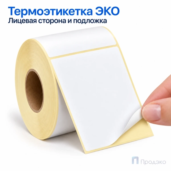 Термоэтикетка ЭКО 100х120 мм (500 шт, втулка 40 мм)