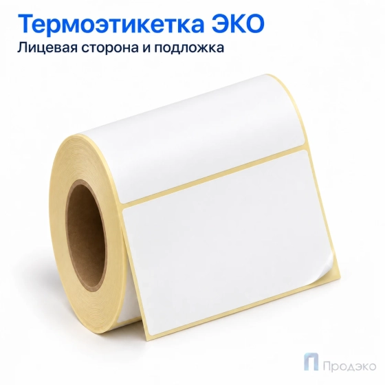 Термоэтикетка ЭКО 100х50 мм (500 шт, легкосъёмная, втулка 40 мм)