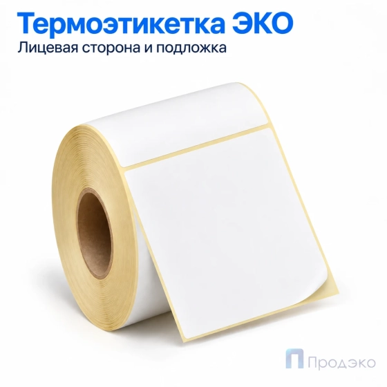 Термоэтикетка ЭКО 100х100 мм (500 шт, втулка 40 мм)