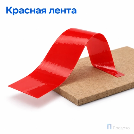 Клейкая лента 48 мм х 500 м (упаковочная, красная, 45 мкм)