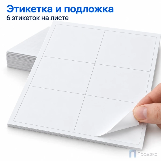 Этикетки самоклеящиеся А4 105х99 мм (6 шт на листе, 500 листов)