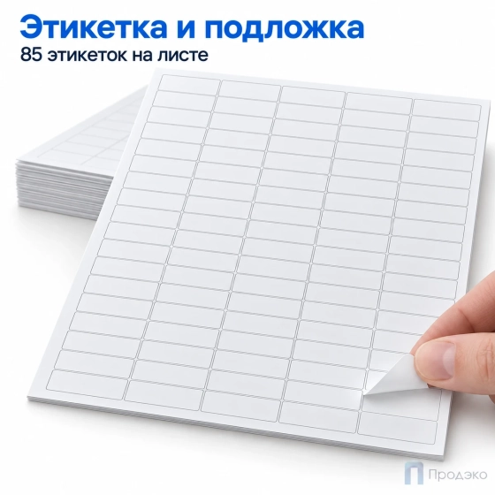 Этикетки самоклеящиеся А4 38х16,9 мм (85 шт на листе, 100 листов)