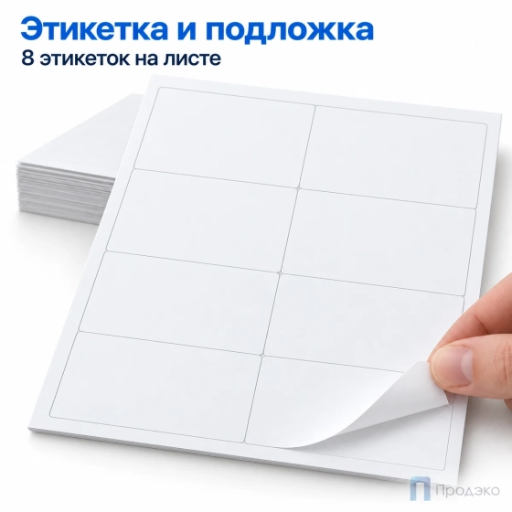 Этикетки самоклеящиеся А4 105х74 мм (8 шт на листе, 100 листов)