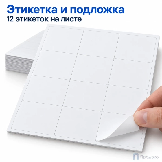 Этикетки самоклеящиеся А4 70х67,7 мм (12 шт на листе, 50 листов)