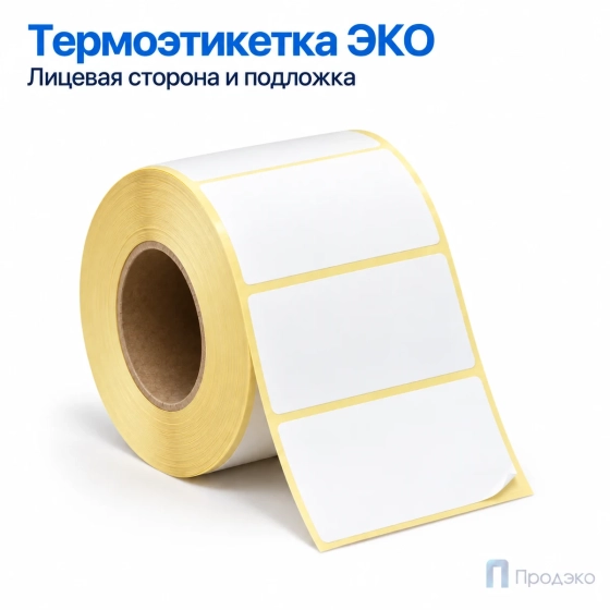 Термоэтикетка ЭКО 58х30 мм (900 шт, легкосъёмная, втулка 40 мм)