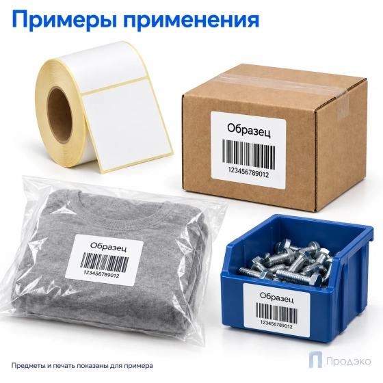Термоэтикетка ЭКО 100х72 мм (500 шт, легкосъёмная, втулка 40 мм)
