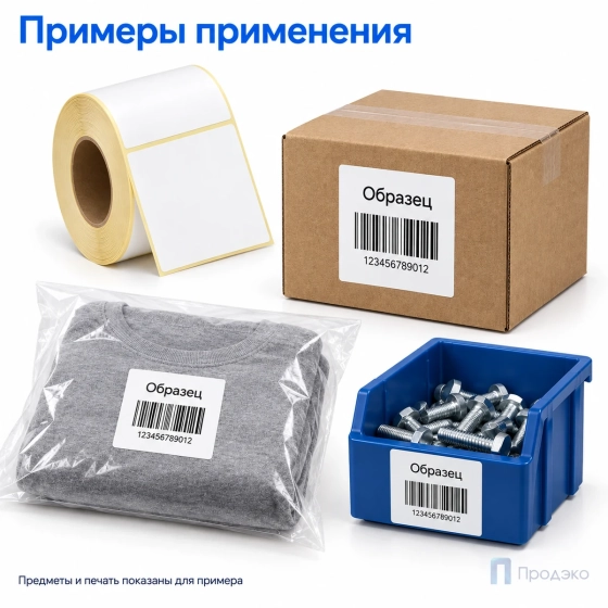 Термоэтикетка ЭКО 100х100 мм (500 шт, легкосъёмная, втулка 40 мм)