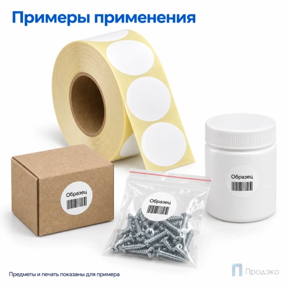 Термоэтикетка ТОП 30х30 мм (1000 шт, круглая, втулка 40 мм)