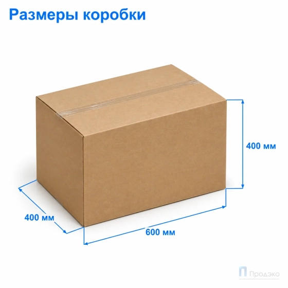 Картонная коробка 600х400х400 (четырёхклапанная, Т23, профиль В, бурая, 30/сп., 300/пал.)