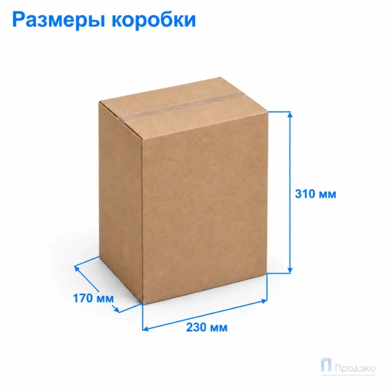 Картонная коробка 230x170x310 (четырёхклапанная, Т22, профиль В, бурая)