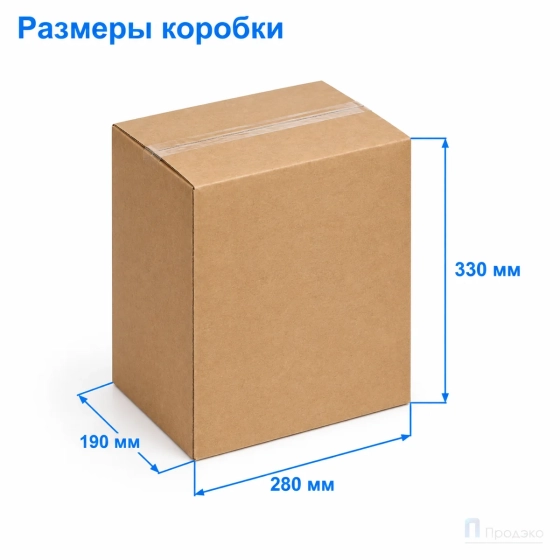 Картонная коробка 280x190x330 (четырёхклапанная, Т22, профиль В, бурая)