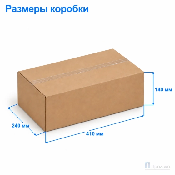 Картонная коробка 410х240х140 (четырёхклапанная, Т24, профиль В)