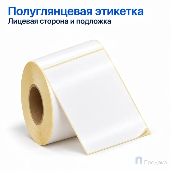 Этикетка термотрансферная полуглянец 100х150 мм (250 шт, втулка 40 мм)