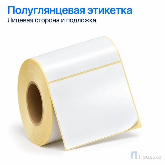 Этикетка термотрансферная полуглянец 100х72 мм (500 шт, втулка 40 мм)