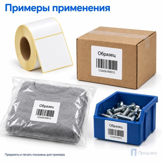 Этикетка термотрансферная полуглянец 100х100 мм (500 шт, втулка 40 мм)