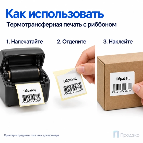 Этикетка термотрансферная полуглянец 20х20 мм (2000 шт, втулка 40 мм)