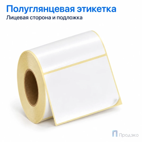 Этикетка термотрансферная полуглянец 100х60 мм (500 шт, втулка 40 мм)