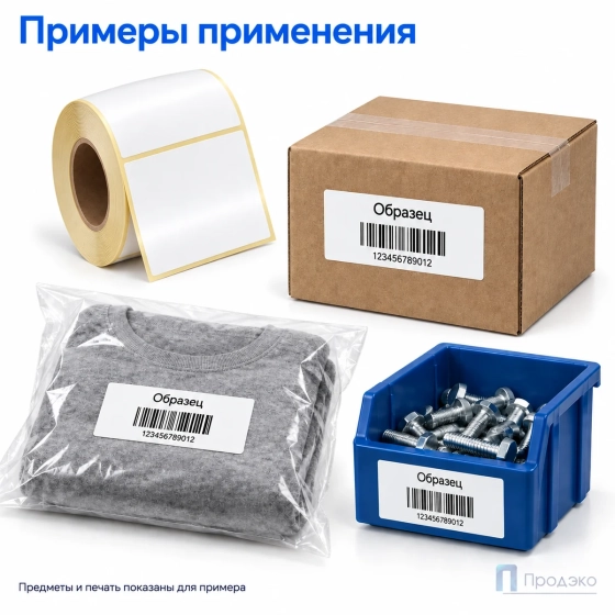 Этикетка термотрансферная полуглянец 100х60 мм (500 шт, втулка 40 мм)