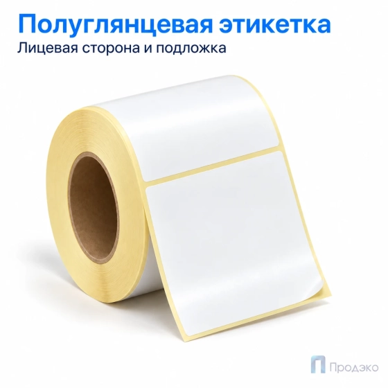 Этикетка термотрансферная полуглянец 80х60 мм (500 шт, втулка 40 мм)