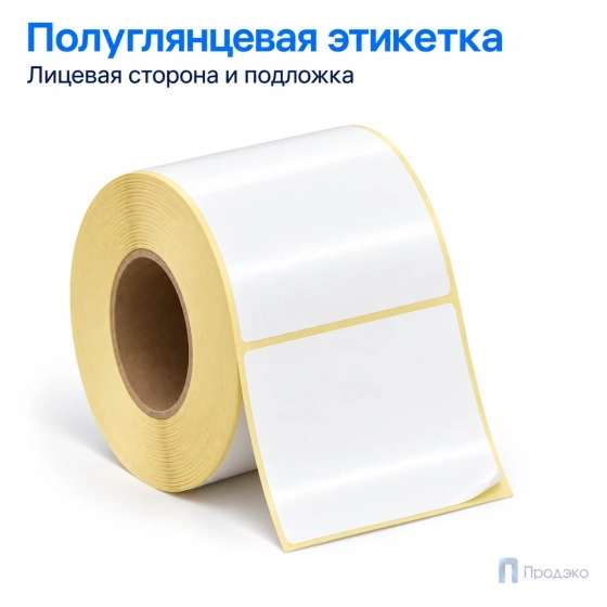 Этикетка термотрансферная полуглянец 70х50 мм (1000 шт, втулка 40 мм)