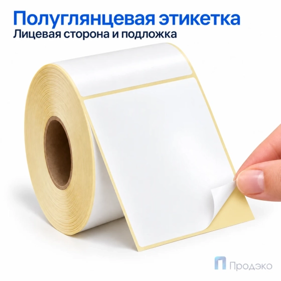 Этикетка термотрансферная полуглянец 100х120 мм (500 шт, втулка 40 мм)