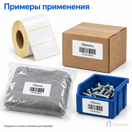 Этикетка термотрансферная полуглянец 80х40 мм (1000 шт, втулка 40 мм)
