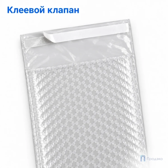 Пузырчатый пакет 15 x 40 cм клеевой клапан 5 см (100 шт, трехслойный, прозрачный, 60 гр/м2)