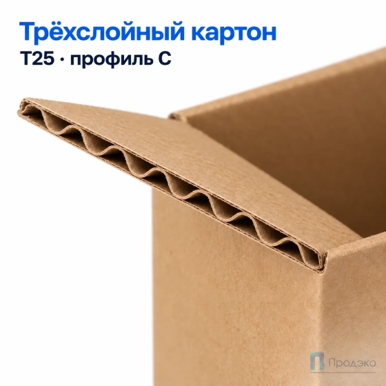 Картонная коробка 400х390х255 (четырёхклапанная, Т25, профиль В)