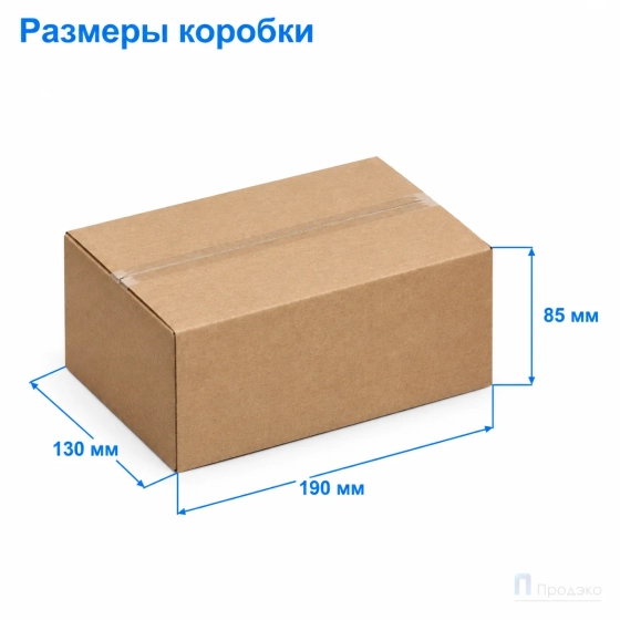 Картонная коробка 190x130x85 (четырёхклапанная, Т22, профиль В, бурая)