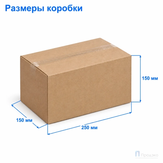 Картонная коробка 250x150x150 (четырёхклапанная, Т22, профиль В, бурая)