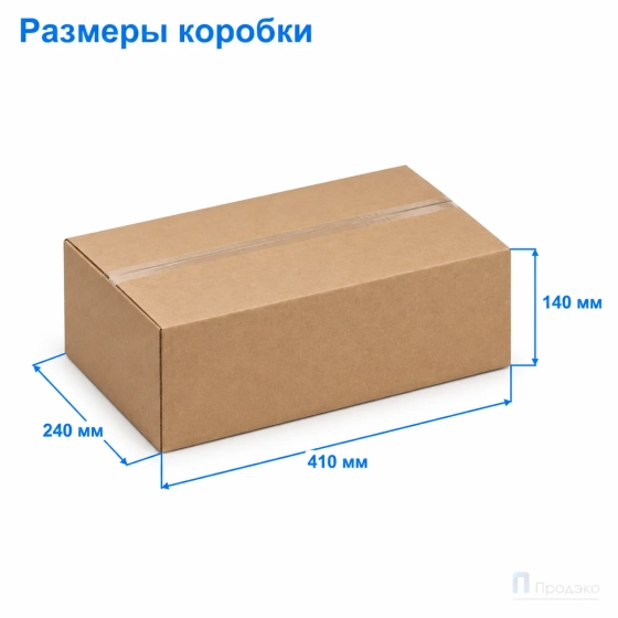 Картонная коробка 410х240х140 (четырёхклапанная, Т24, профиль В, бурая)