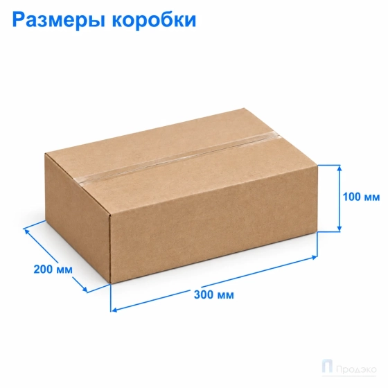Картонная коробка 300x200x100 (четырёхклапанная, Т22 , профиль В, бурая)