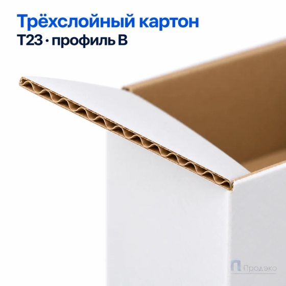 Картонная коробка для пиццы/пирога 330х330х40 (четырёхклапанная, Т23, профиль В, белая)