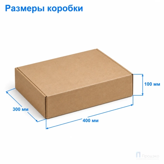 Картонная коробка 400х300х100 (четырёхклапанная, Т11, профиль E, бурая)