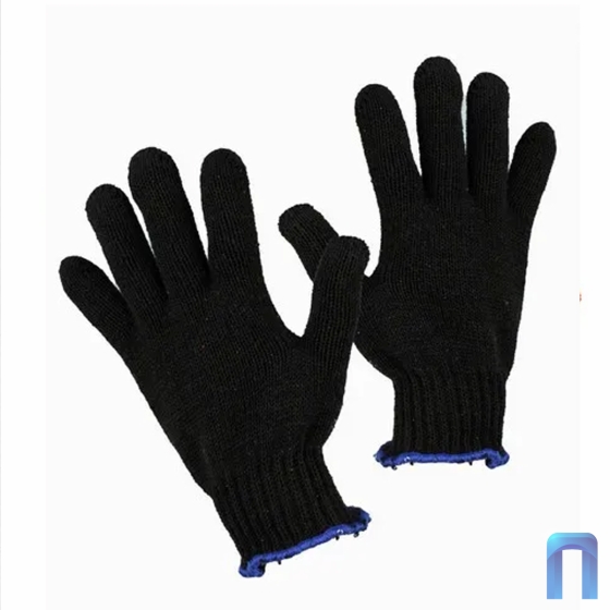 Перчатки трикотажные без ПВХ черные (4 нити, 10 класс)