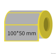 Этикетка термотрансферная полиэстер 100x50 мм (500 этикеток, серебряная, втулка 40 мм)