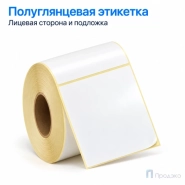 Этикетка термотрансферная полуглянец 100х100 мм (500 шт, втулка 40 мм)