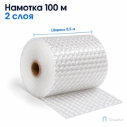 Пузырчатая плёнка 0,5 x 100 м (двухслойная, прозрачная, 40 гр/м2)