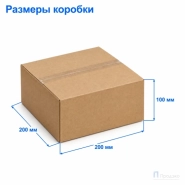 Картонная коробка 200х200х100 (четырёхклапанная, Т23, профиль В, бурая)