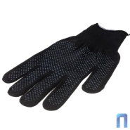 Перчатки рабочие нейлоновые с ПВХ Точка черные (13 класс)