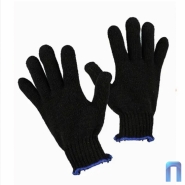 Перчатки трикотажные без ПВХ черные (4 нити, 10 класс)
