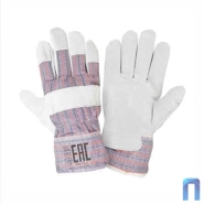 Перчатки спилковые комбинированные утепленные (10 пар в упаковке)